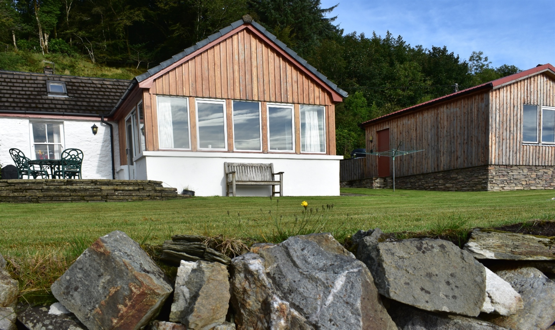 The barn from the shoreline